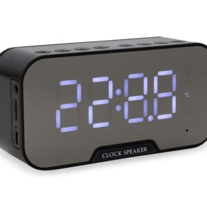 Caixa de Som Multimídia com Relógio e Suporte para Celular