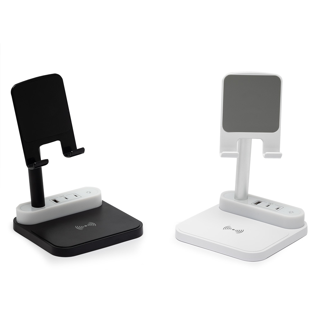 Base de Carregamento com Suporte Celular e Luminária Base de Carregamento com Suporte Celular e Luminária