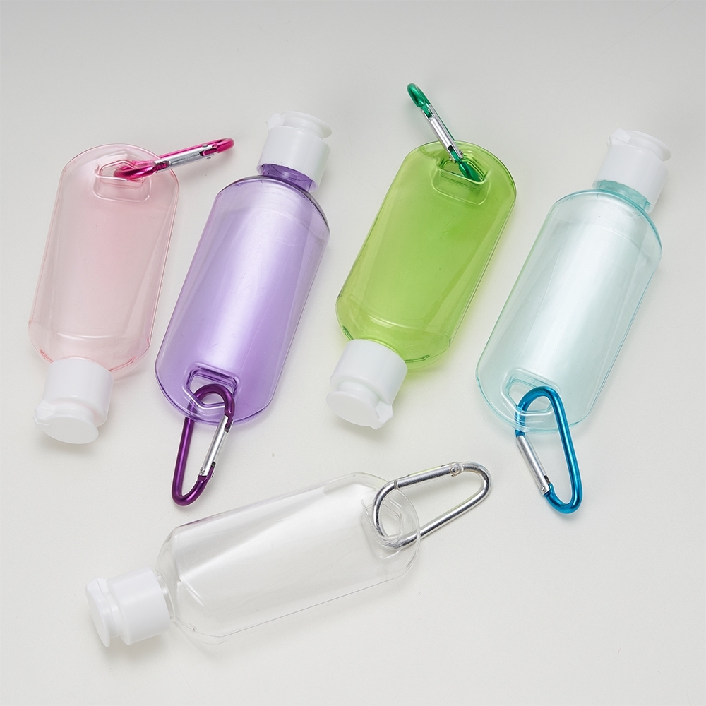 Frasco Plástico 55ml com Mosquetão Frasco Plástico 55ml com Mosquetão