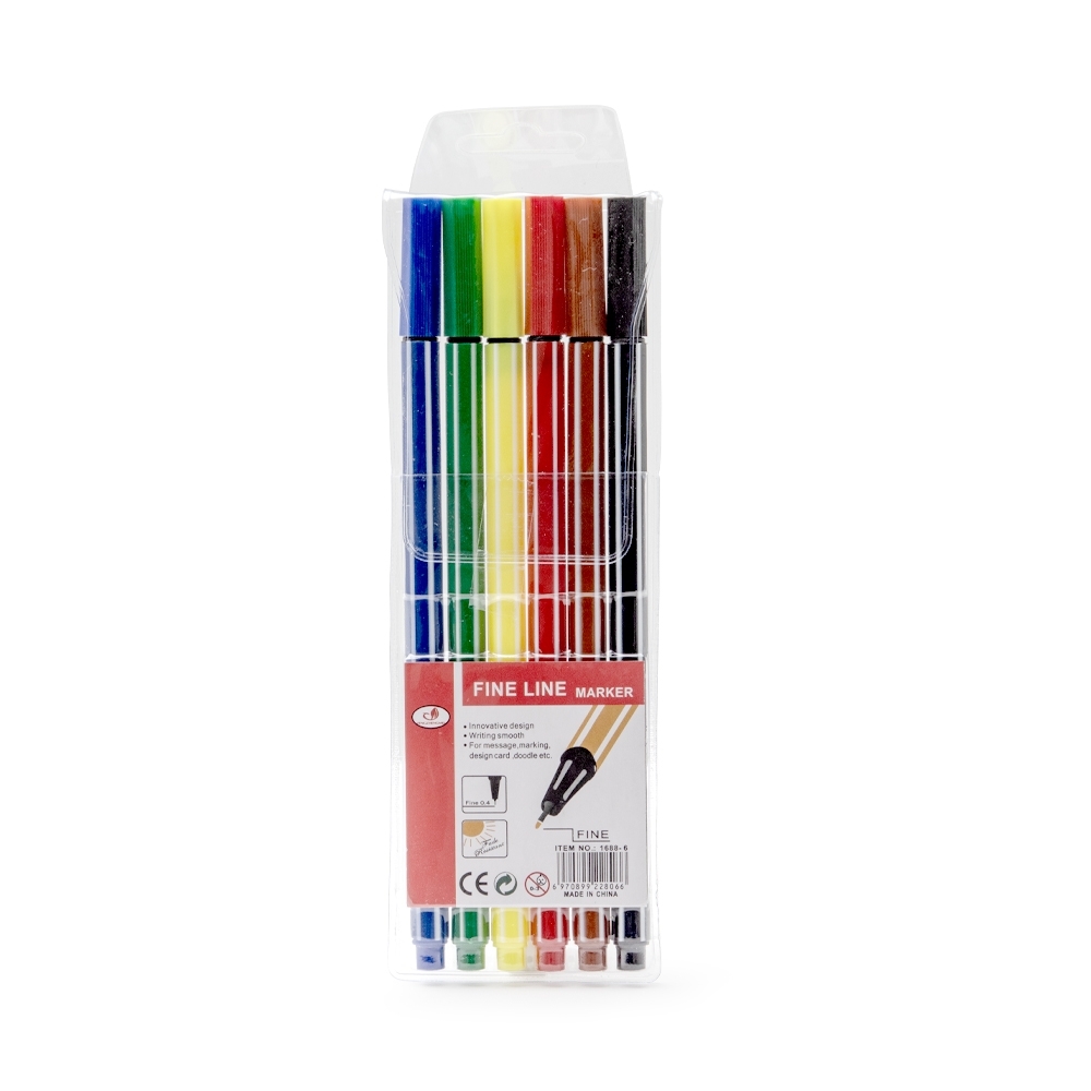 Kit Canetinhas Traço Fino 6 coresMedidas, peso e tonalidades podem variar pois o mesmo modelo é produzido por diversos fabricantes.