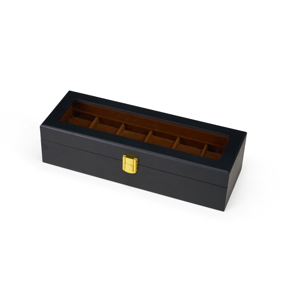 Porta-Relógios com 6 DivisóriasMedidas, peso e tonalidades podem variar pois o mesmo modelo é produzido por diversos fabricantes.