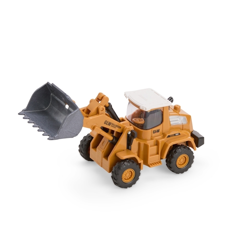 Trator Pá MiniaturaMedidas, peso e tonalidades podem variar pois o mesmo modelo é produzido por diversos fabricantes.