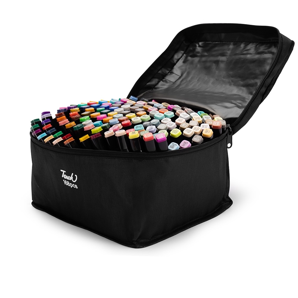 Kit Canetas Marcadoras Pontas Duplas com 168 Cores